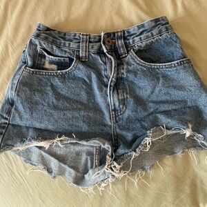 women’s cotton on size 2 high rise mom dark wash jean shorts